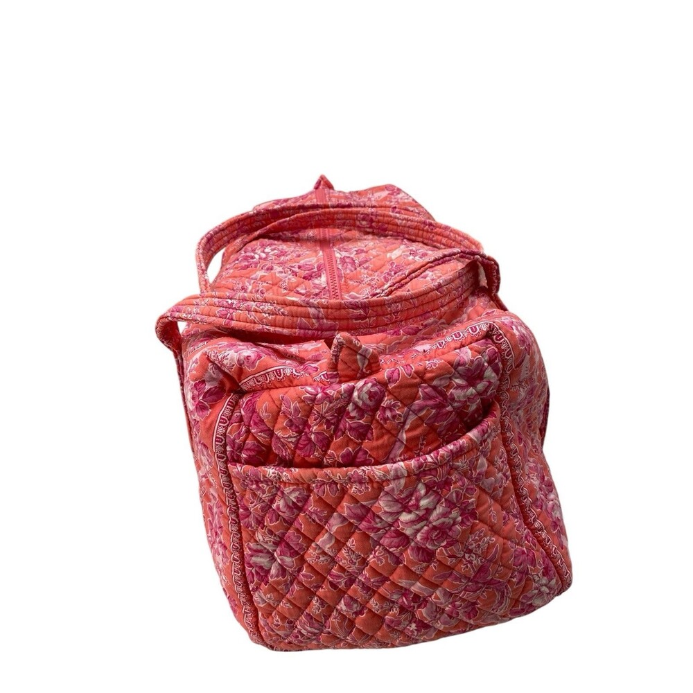 Vintage Vera Bradley Pink HOPE TOILE Large 20”  Duffel Bag Retired Travel Purse - Picture 3 of 9